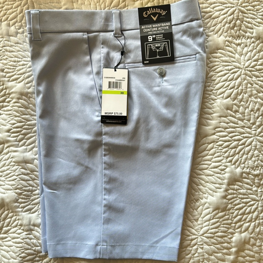 Callaway Men’s Shorts Active Waistband 9” Inseam 30W